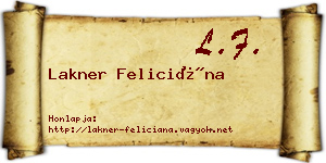Lakner Feliciána névjegykártya